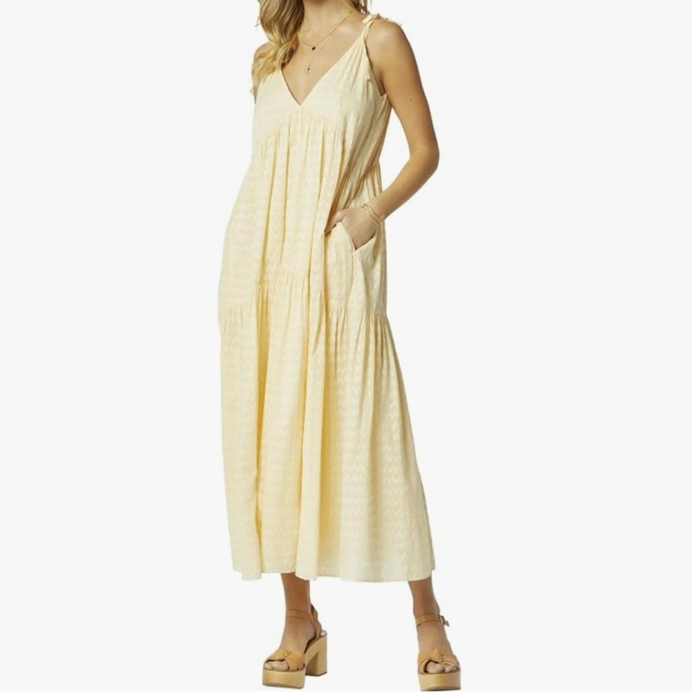Joie light butter yellow maxi dress in chamomile - S